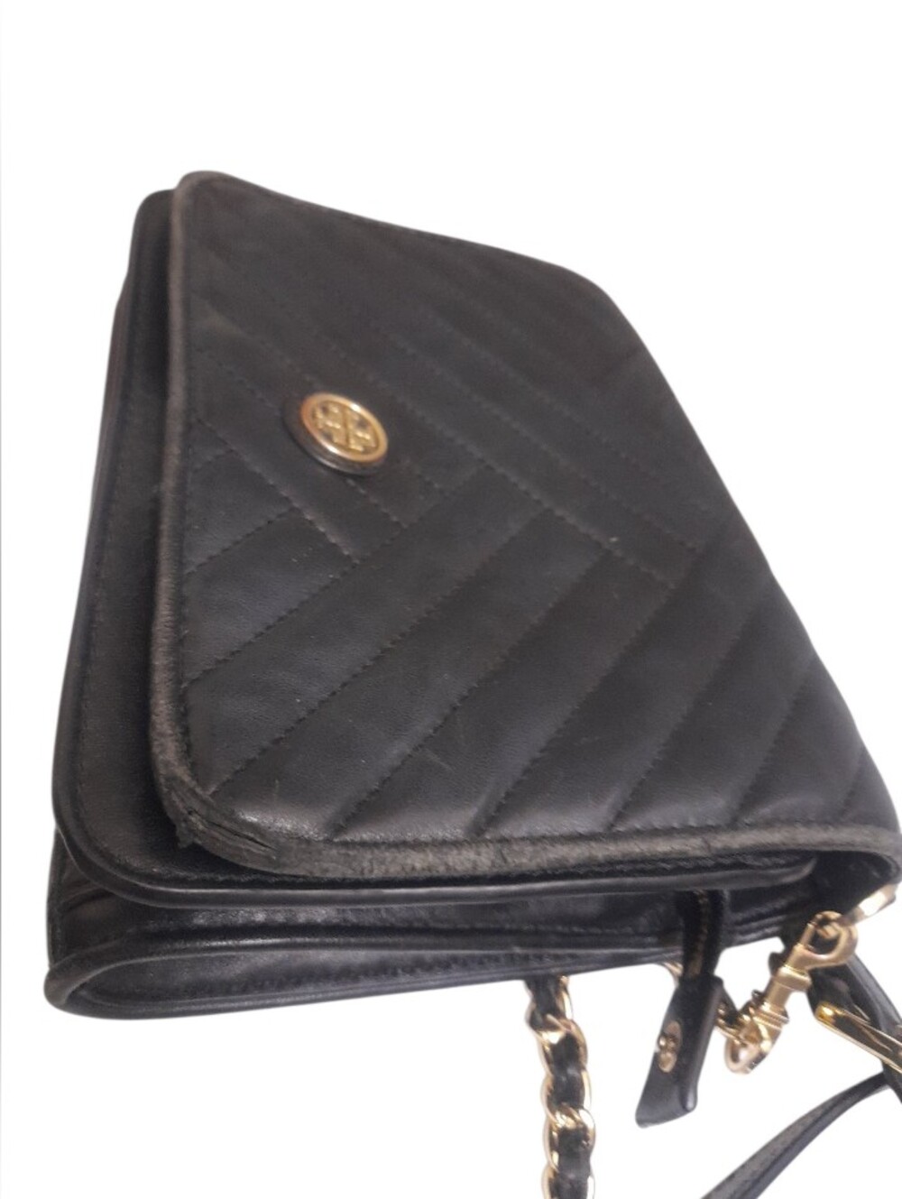 Tory Burch Black Quilted Leather Chain Shoulder Crossbody Bag - Picture 15 of 16